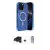 MARSİLYAN™- iPhone 15 Pro Kılıf Eksen Çizgi - Siyah Joko Magic 5D Cam + Raze Metal Kamera Lens - GS