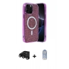 MARSİLYAN™- iPhone 15 Pro Kılıf Eksen Çizgi - Siyah Joko Magic 5D Cam + Raze Metal Kamera Lens - SH