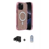 MARSİLYAN™- iPhone 15 Pro Kılıf Eksen Çizgi - Siyah Joko Magic 5D Cam + Raze Metal Kamera Lens - SH