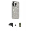 MARSİLYAN™- iPhone 15 Pro Kılıf Eksen Çizgi - Siyah Joko Magic 5D Hayalet Cam + Gümüş Raze Metal Kamera Lens