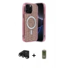 MARSİLYAN™- iPhone 15 Pro Kılıf Eksen Çizgi - Siyah Joko Magic 5D Hayalet Cam + Raze Metal Kamera Lens - SH