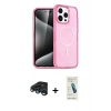 MARSİLYAN™- iPhone 15 Pro Kılıf Eksen Doku Koleksiyonu - Şeffaf Pasifik Cam Ekran Koruyucu + Raze Metal Kamera Lens - LT