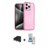 MARSİLYAN™- iPhone 15 Pro Kılıf Eksen Doku Koleksiyonu - Şeffaf Royal Nano Ekran Koruyucu + Raze Metal Kamera Lens - LT