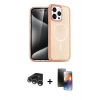 MARSİLYAN™- iPhone 15 Pro Kılıf Eksen Doku Koleksiyonu - Siyah 3D Antistatik Mat Seramik Nano Ekran Koruyucu + Raze Metal Kamera Lens - GS