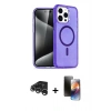 MARSİLYAN™- iPhone 15 Pro Kılıf Eksen Doku Koleksiyonu - Siyah 3D Antistatik Mat Seramik Nano Ekran Koruyucu + Raze Metal Kamera Lens - GS