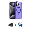MARSİLYAN™- iPhone 15 Pro Kılıf Eksen Doku Koleksiyonu - Siyah 3D Antistatik Seramik Nano Ekran Koruyucu + Raze Metal Kamera Lens - TMGI