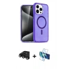 MARSİLYAN™- iPhone 15 Pro Kılıf Eksen Doku Koleksiyonu - Siyah 3D Antistatik Seramik Nano Ekran Koruyucu + Raze Metal Kamera Lens - SH