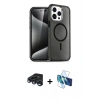 MARSİLYAN™- iPhone 15 Pro Kılıf Eksen Doku Koleksiyonu - Siyah 3D Antistatik Seramik Nano Ekran Koruyucu + Raze Metal Kamera Lens - LT