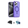 MARSİLYAN™- iPhone 15 Pro Kılıf Eksen Doku Koleksiyonu - Siyah 3D Antistatik Seramik Nano Ekran Koruyucu + Raze Metal Kamera Lens - LT