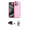 MARSİLYAN™- iPhone 15 Pro Kılıf Eksen Doku Koleksiyonu - Siyah Bilvis 3D Mat Cam Ekran Koruyucu + Raze Metal Kamera Lens - GS