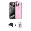 MARSİLYAN™- iPhone 15 Pro Kılıf Eksen Doku Koleksiyonu - Siyah Bilvis 3D Mat Cam Ekran Koruyucu + Raze Metal Kamera Lens - LT
