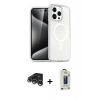 MARSİLYAN™- iPhone 15 Pro Kılıf Eksen Doku Koleksiyonu - Siyah Bilvis Hayalet Cam Ekran Koruyucu + Raze Metal Kamera Lens - GS