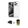 MARSİLYAN™- iPhone 15 Pro Kılıf Eksen Doku Koleksiyonu - Siyah Buffer Cam Ekran Koruyucu + Raze Metal Kamera Lens - LT