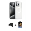 MARSİLYAN™- iPhone 15 Pro Kılıf Eksen Doku Koleksiyonu - Siyah Buffer Hayalet Cam Ekran Koruyucu + Raze Metal Kamera Lens - SH