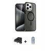 MARSİLYAN™- iPhone 15 Pro Kılıf Eksen Doku Koleksiyonu - Siyah Joko Magic 5D Cam + Gümüş Raze Metal Kamera Lens