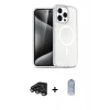 MARSİLYAN™- iPhone 15 Pro Kılıf Eksen Doku Koleksiyonu - Siyah Joko Magic 5D Cam + Raze Metal Kamera Lens - TMGI