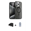 MARSİLYAN™- iPhone 15 Pro Kılıf Eksen Doku Koleksiyonu - Siyah Joko Magic 5D Cam + Raze Metal Kamera Lens - SH