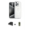 MARSİLYAN™- iPhone 15 Pro Kılıf Eksen Doku Koleksiyonu - Siyah Joko Magic 5D Hayalet Cam + Raze Metal Kamera Lens - GS