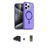 MARSİLYAN™- iPhone 15 Pro Kılıf Eksen Doku Koleksiyonu - Siyah Joko Magic 5D Hayalet Cam + Raze Metal Kamera Lens - TMGI