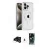 MARSİLYAN™- iPhone 15 Pro Kılıf Eksen Form Koleksiyonu - Siyah 360 Mat Full Body Arka Koruyucu + Raze Metal Kamera Lens - TMGI