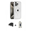 MARSİLYAN™- iPhone 15 Pro Kılıf Eksen Form Koleksiyonu - Siyah Bilvis Hayalet Cam Ekran Koruyucu + Raze Metal Kamera Lens - GS