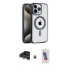 MARSİLYAN™- iPhone 15 Pro Kılıf Eksen Form Koleksiyonu - Siyah Joko 5D Cam + Raze Metal Kamera Lens - GS