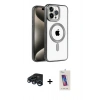 MARSİLYAN™- iPhone 15 Pro Kılıf Eksen Form Koleksiyonu - Siyah Joko 5D Cam + Raze Metal Kamera Lens - LT