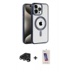 MARSİLYAN™- iPhone 15 Pro Kılıf Eksen Form Koleksiyonu - Siyah Joko 5D Cam + Raze Metal Kamera Lens - TMGI