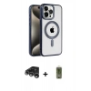 MARSİLYAN™- iPhone 15 Pro Kılıf Eksen Form Koleksiyonu - Siyah Joko Magic 5D Hayalet Cam + Raze Metal Kamera Lens - GS
