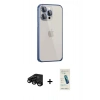 MARSİLYAN™- iPhone 15 Pro Kılıf Eksen Form Serisi - Şeffaf Pasifik Cam Ekran Koruyucu + Raze Metal Kamera Lens - SH