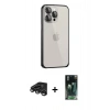 MARSİLYAN™- iPhone 15 Pro Kılıf Eksen Form Serisi - Siyah 360 Mat Full Body Arka Koruyucu + Raze Metal Kamera Lens - TMGI