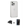 MARSİLYAN™- iPhone 15 Pro Kılıf Eksen Form Serisi - Siyah 3D Antistatik Hayalet Cam Ekran Koruyucu + Raze Metal Kamera Lens - GS