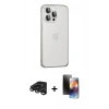 MARSİLYAN™- iPhone 15 Pro Kılıf Eksen Form Serisi - Siyah 3D Antistatik Mat Seramik Nano Ekran Koruyucu + Raze Metal Kamera Lens - TMGI