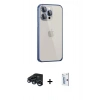 MARSİLYAN™- iPhone 15 Pro Kılıf Eksen Form Serisi - Siyah Bilvis 0.18mm Plus Cam Ekran Koruyucu + Raze Metal Kamera Lens - LT