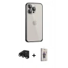 MARSİLYAN™- iPhone 15 Pro Kılıf Eksen Form Serisi - Siyah Bilvis 3D Cam Ekran Koruyucu + Raze Metal Kamera Lens - SH