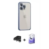 MARSİLYAN™- iPhone 15 Pro Kılıf Eksen Form Serisi - Siyah Bilvis 5in1 5D Magic Hayalet Cam Ekran Koruyucu + Raze Metal Kamera Lens - GS