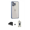 MARSİLYAN™- iPhone 15 Pro Kılıf Eksen Form Serisi - Siyah Bilvis Hayalet Cam Ekran Koruyucu + Raze Metal Kamera Lens - GS