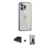 MARSİLYAN™- iPhone 15 Pro Kılıf Eksen Form Serisi - Siyah Bilvis Hayalet Cam Ekran Koruyucu + Raze Metal Kamera Lens - GS