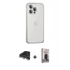 MARSİLYAN™- iPhone 15 Pro Kılıf Eksen Form Serisi - Siyah Bilvis Hayalet Cam Ekran Koruyucu + Raze Metal Kamera Lens - GS