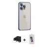 MARSİLYAN™- iPhone 15 Pro Kılıf Eksen Form Serisi - Siyah Joko 5D Cam + Raze Metal Kamera Lens - SH
