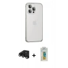 MARSİLYAN™- iPhone 15 Pro Kılıf Eksen Form Serisi - Siyah Polymer Nano Ekran Koruyucu + Siyah Raze Metal Kamera Lens