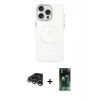 MARSİLYAN™- iPhone 15 Pro Kılıf Eksen Işık Prime - Şeffaf 360 Full Body Arka Koruyucu + Raze Metal Kamera Lens - GS