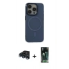 MARSİLYAN™- iPhone 15 Pro Kılıf Eksen Işık Prime - Şeffaf 360 Full Body Arka Koruyucu + Raze Metal Kamera Lens - LT