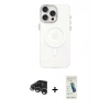 MARSİLYAN™- iPhone 15 Pro Kılıf Eksen Işık Prime - Şeffaf Pasifik Cam Ekran Koruyucu + Raze Metal Kamera Lens - GS