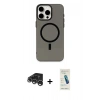 MARSİLYAN™- iPhone 15 Pro Kılıf Eksen Işık Prime - Şeffaf Pasifik Cam Ekran Koruyucu + Raze Metal Kamera Lens - GS