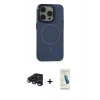 MARSİLYAN™- iPhone 15 Pro Kılıf Eksen Işık Prime - Şeffaf Pasifik Cam Ekran Koruyucu + Raze Metal Kamera Lens - LT