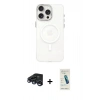 MARSİLYAN™- iPhone 15 Pro Kılıf Eksen Işık Prime - Şeffaf Pasifik Cam Ekran Koruyucu + Raze Metal Kamera Lens - LT