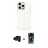 MARSİLYAN™- iPhone 15 Pro Kılıf Eksen Işık Prime - Siyah 360 Mat Full Body Arka Koruyucu + Raze Metal Kamera Lens - TMGI