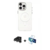 MARSİLYAN™- iPhone 15 Pro Kılıf Eksen Işık Prime - Siyah 3D Antistatik Seramik Nano Ekran Koruyucu + Raze Metal Kamera Lens - GS