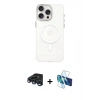MARSİLYAN™- iPhone 15 Pro Kılıf Eksen Işık Prime - Siyah 3D Antistatik Seramik Nano Ekran Koruyucu + Lacivert Raze Metal Kamera Lens
